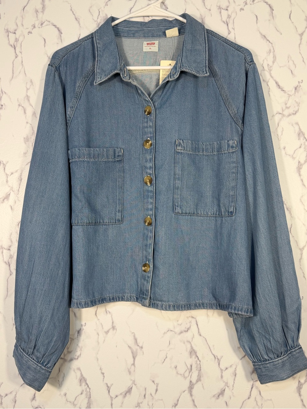 Levi’s Tini Long Sleeve Utility Shirt – Poolside Blue – XL NWT